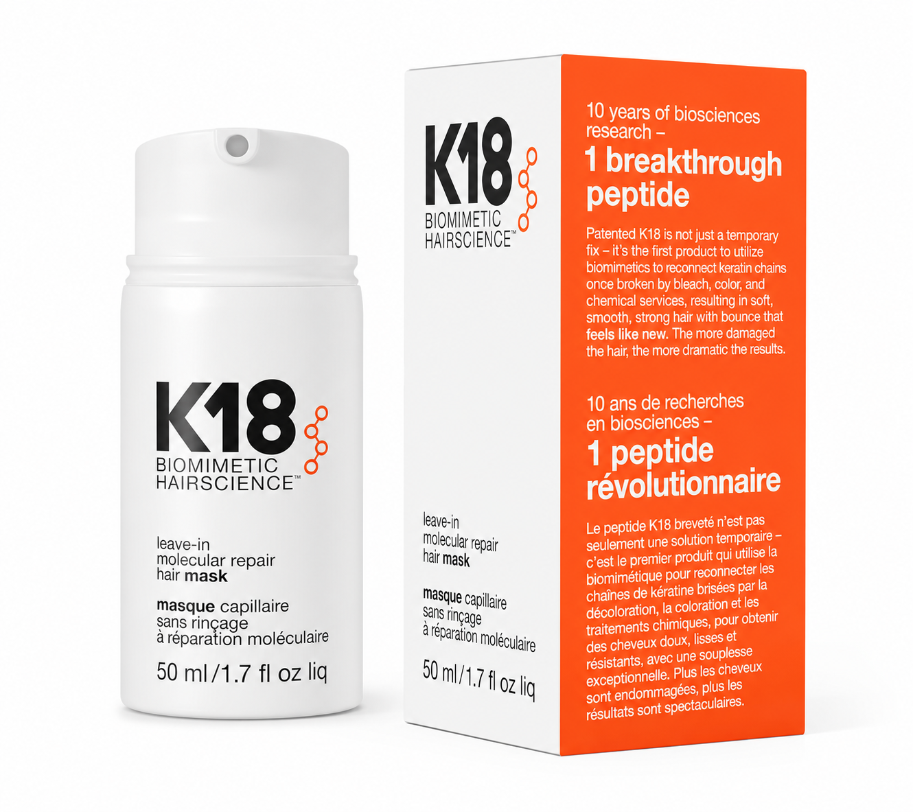 k18 K18 para el cuidado y fortalecimiento del cabello pintado y maltratado